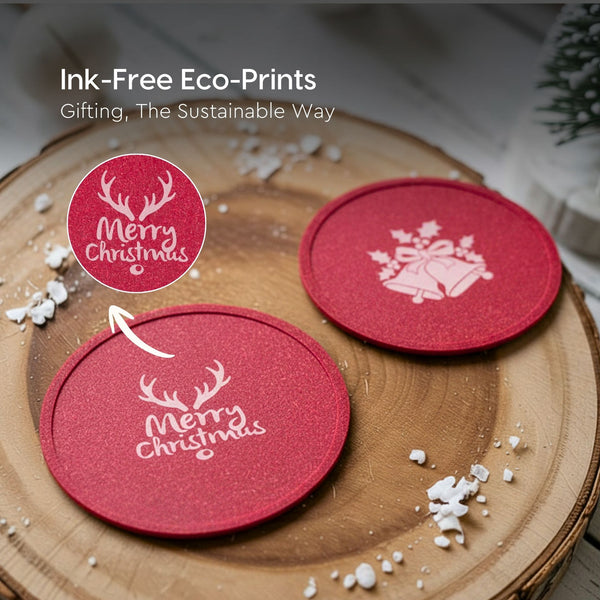 Earth Friendly Dockie Stand & Printed Coasters Set of 6 | Christmas Gifting