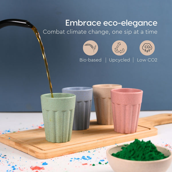 Earth Friendly Cutting Chai Cups with Holi Gulal 2 x 50g | 100 ml Cutting Chai Cup Set of 4