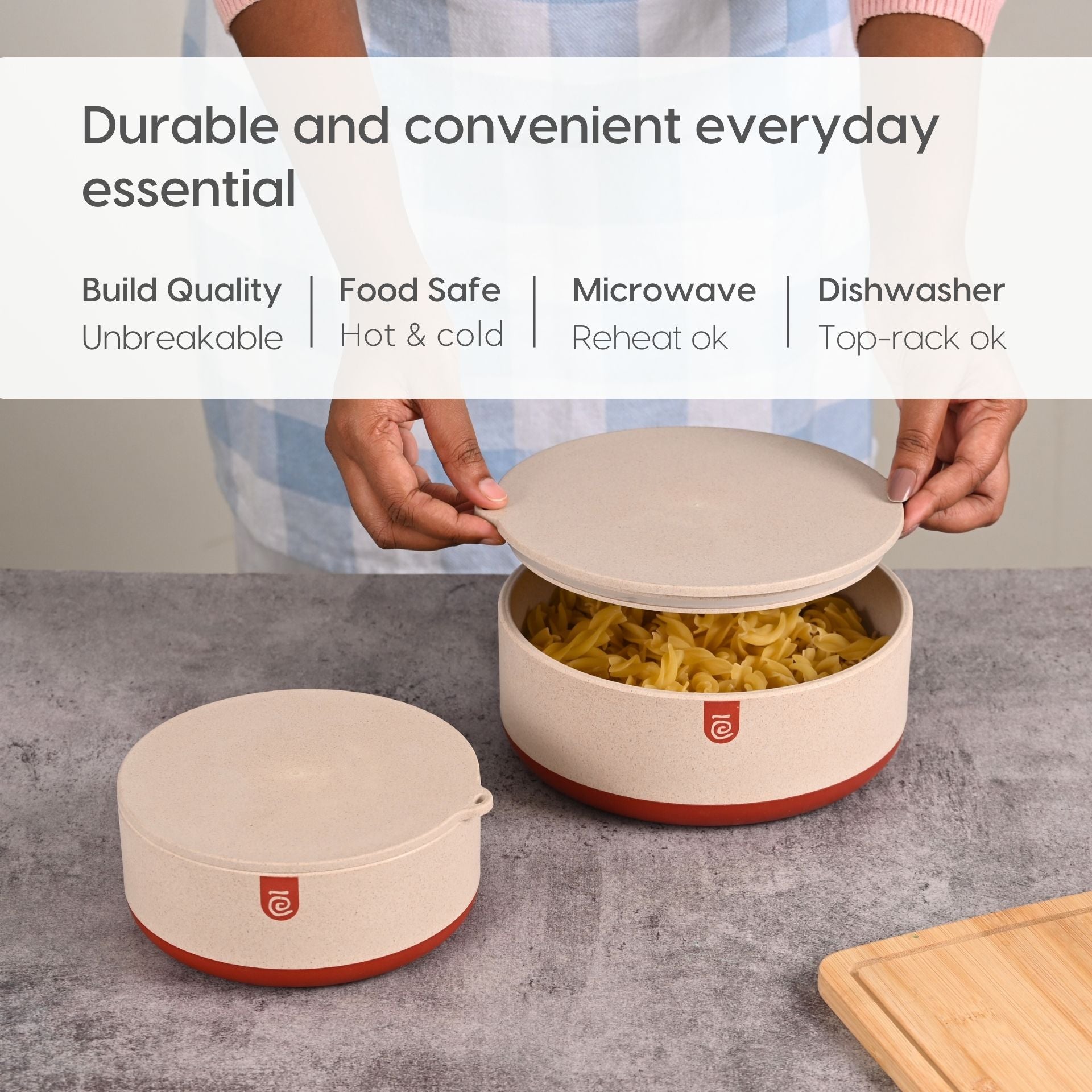 Earth Friendly Terravo Storage Containers For Kitchen | 2200 ml, 1200ml, 600ml