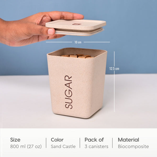 Earth Friendly Kitchen Storage Jars & Containers | Set of 3