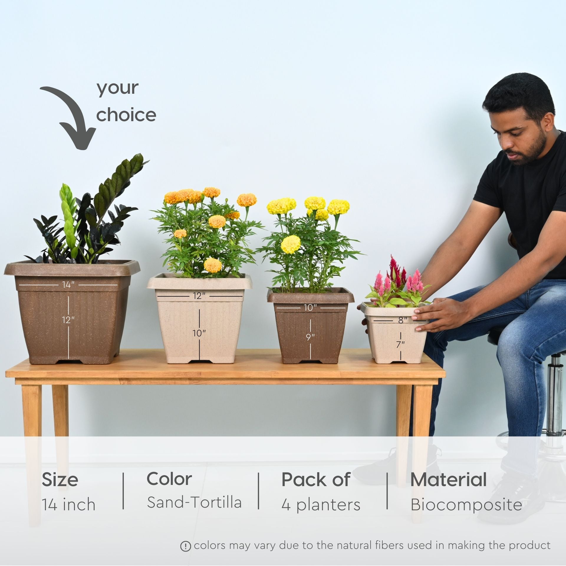 Earth Friendly Planters Bella Square image 2