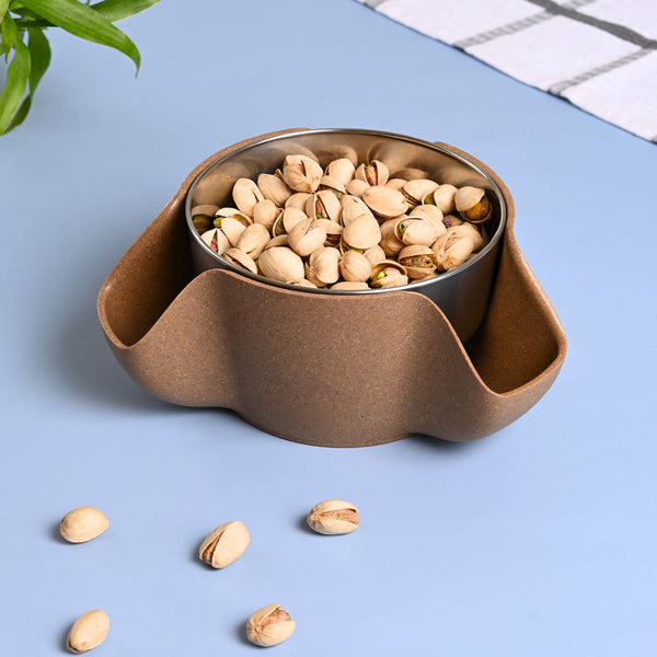 Earth Friendly Double Dish Pistachio Serving Bowls | Set of 1
