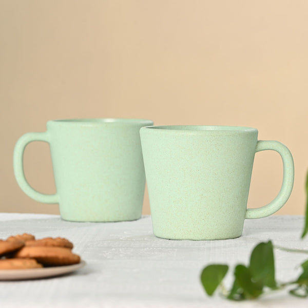 Earth friendly Majestic Mug 375 ml set of 2 | Eha Unbreakable mugs Made with Rice Husk & Bamboo Fibers