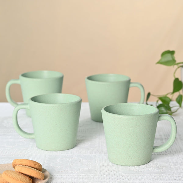 Earth friendly Majestic Mug 375 ml set of 4 | Eha Unbreakable mugs Made with Rice Husk & Bamboo Fibers