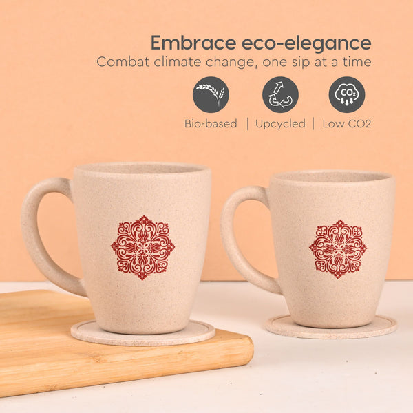 Earth Friendly Gifts | Mandala Printed Mug and Coasters Set of 2