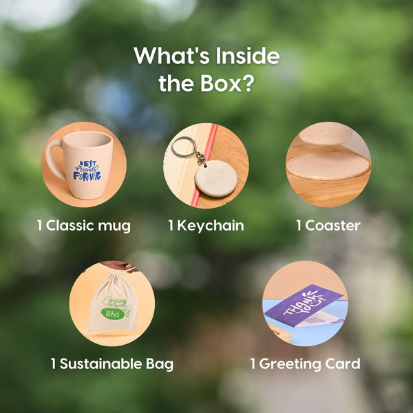 Earth Friendly Best Friends Printed Mug | Set of 1