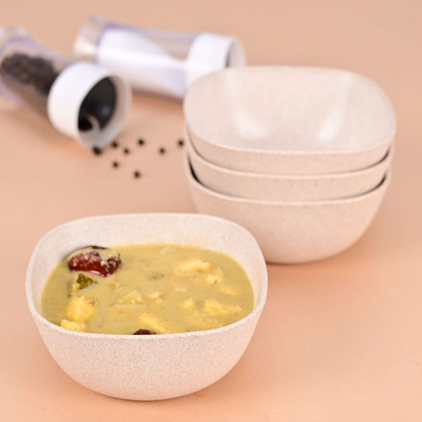 Soup Bowl 300 ml set of 4 | Earth friendly Unbreakable bowls Made with Bamboo Fibers & Rice Husk Fiber