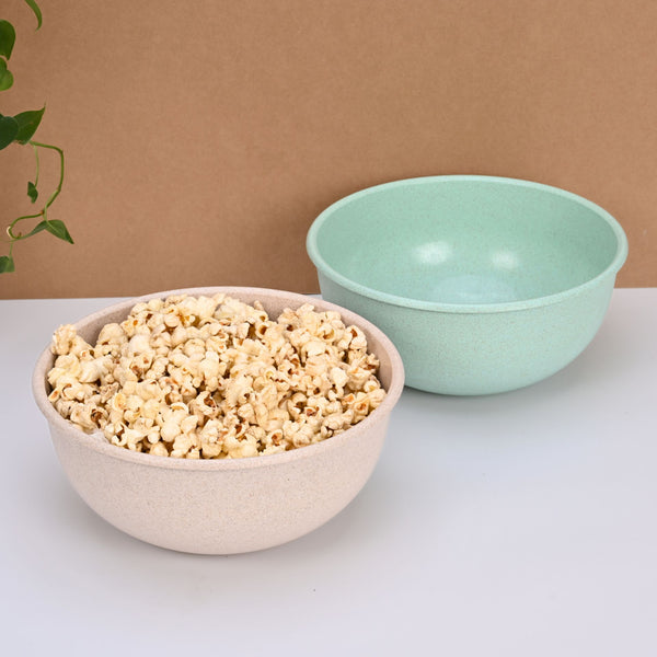 Frosty Mixing Bowls 1800 ml set of 2 | Earth friendly Unbreakable bowls Made with Bamboo Fibers & Rice Husk Fiber