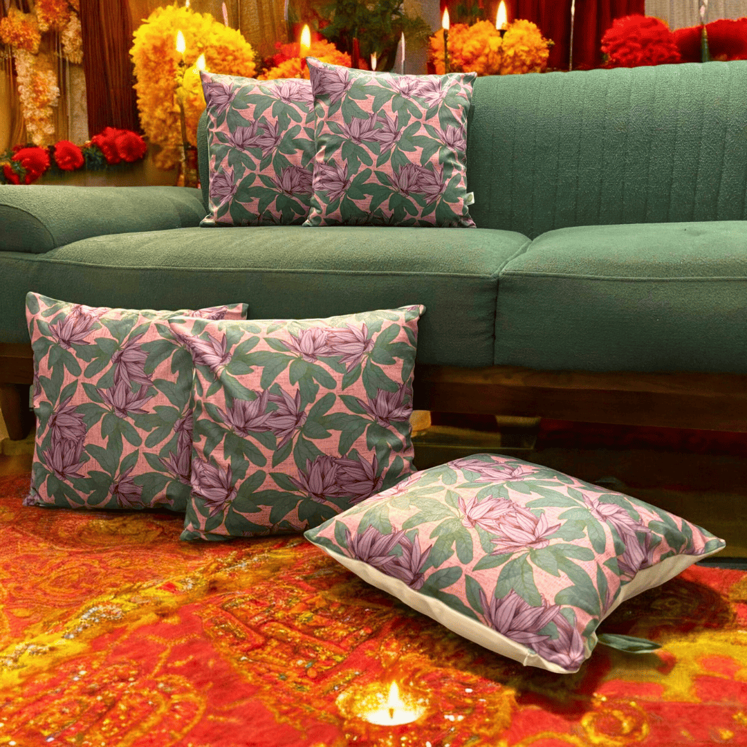 Floral Charm Velvet Cushion Cover