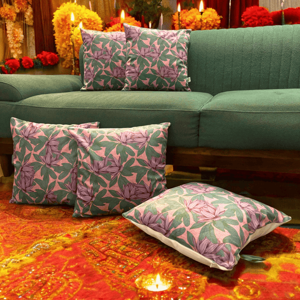 Floral Charm Velvet Cushion Cover