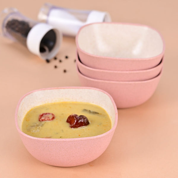 Soup Bowl 300 ml set of 4 | Earth friendly Unbreakable bowls Made with Bamboo Fibers & Rice Husk Fiber