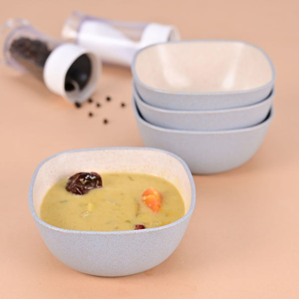 Soup Bowl 300 ml set of 4 | Earth friendly Unbreakable bowls Made with Bamboo Fibers & Rice Husk Fiber