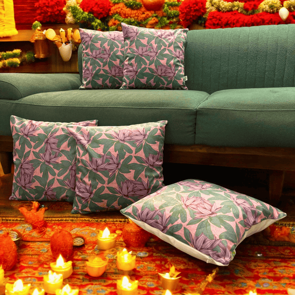 Floral Charm Velvet Cushion Cover