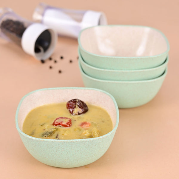 Soup Bowl 300 ml set of 4 | Earth friendly Unbreakable bowls Made with Bamboo Fibers & Rice Husk Fiber