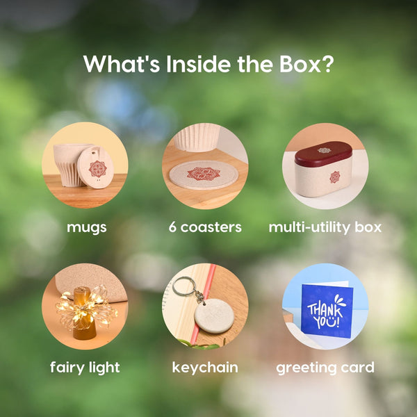 Earth Friendly Gifts | Mandala Printed Mug and Coasters Set