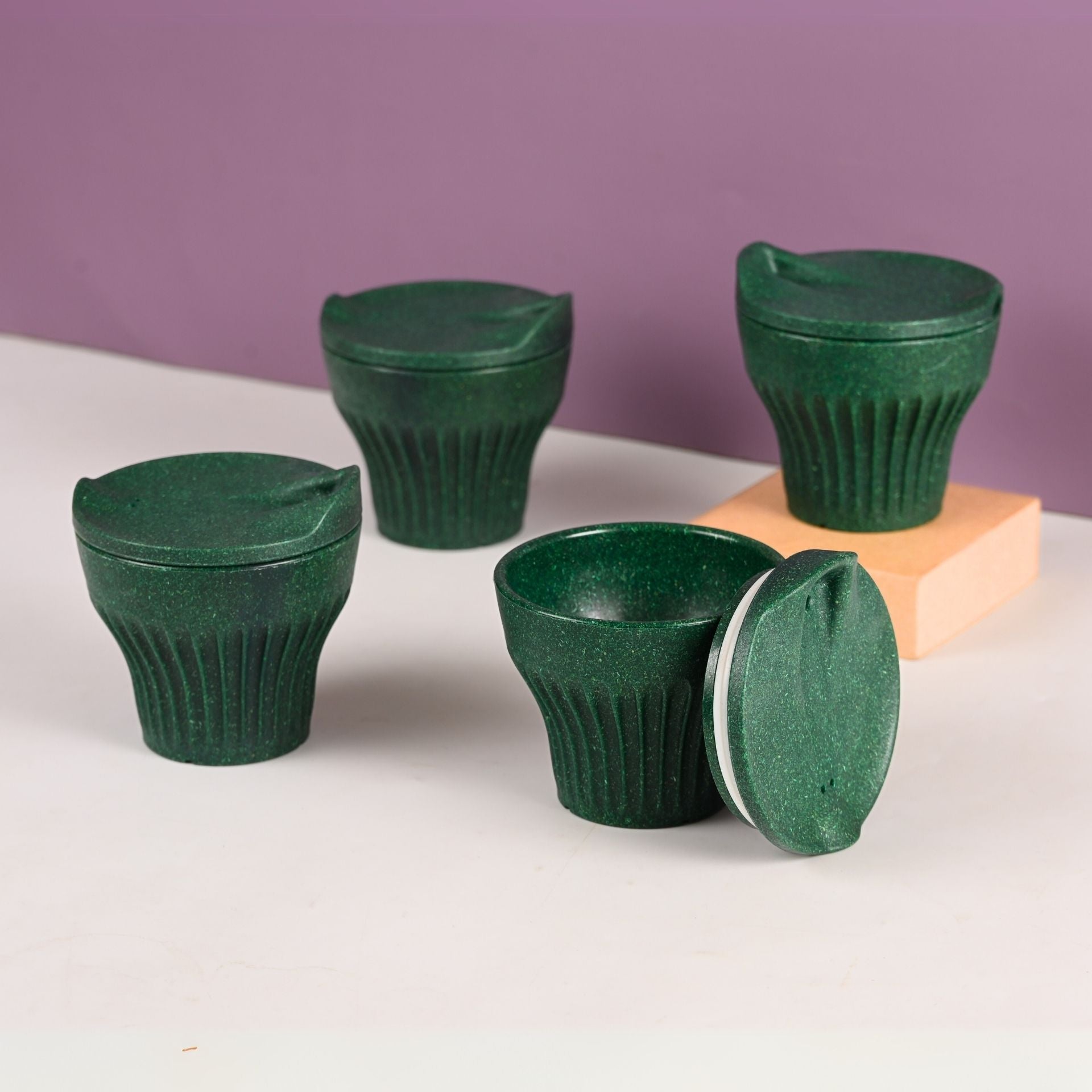 Earth Friendly Rafter Coffee Mug with Lid | Set of 4