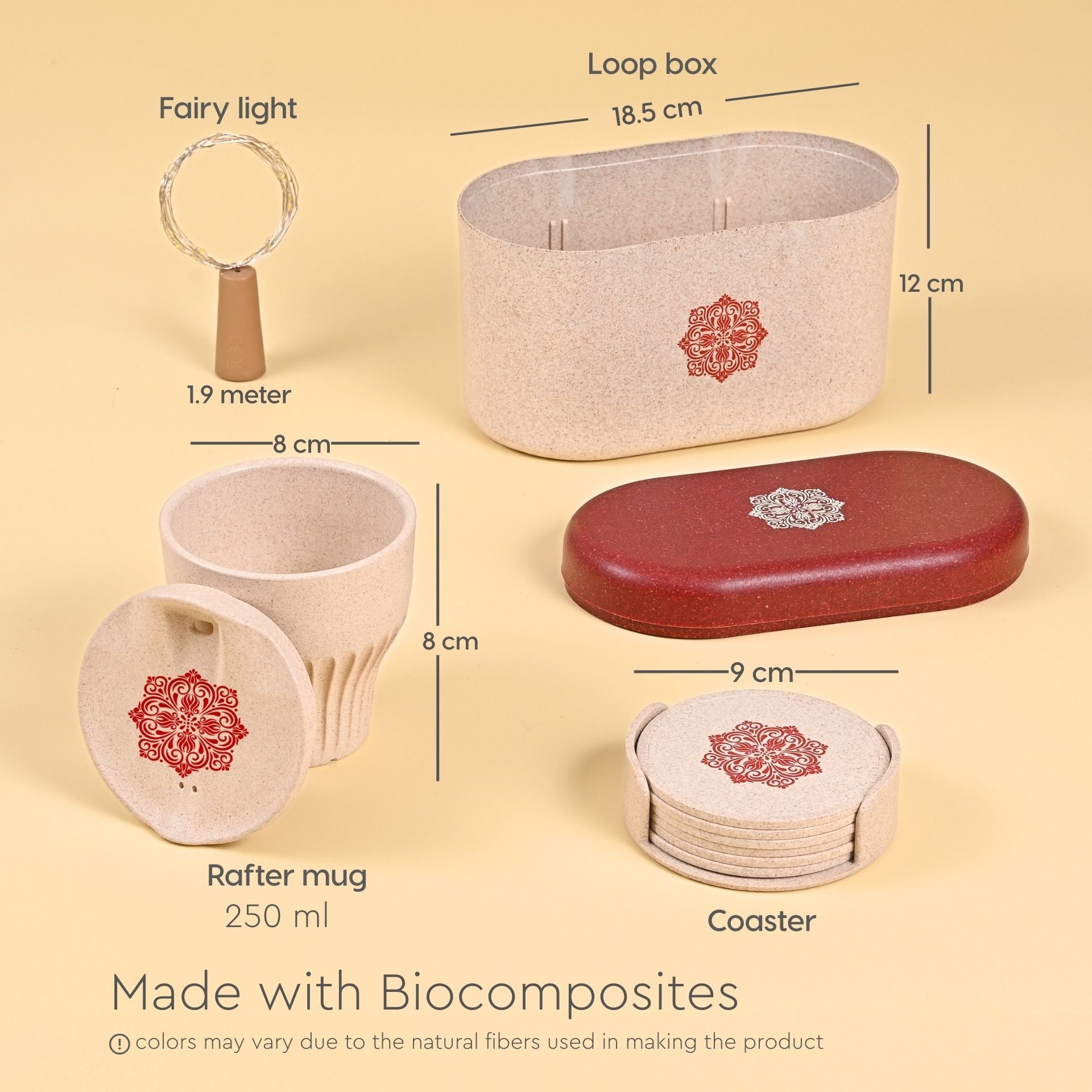 Earth Friendly Gifts | Mandala Printed Mug and Coasters Set