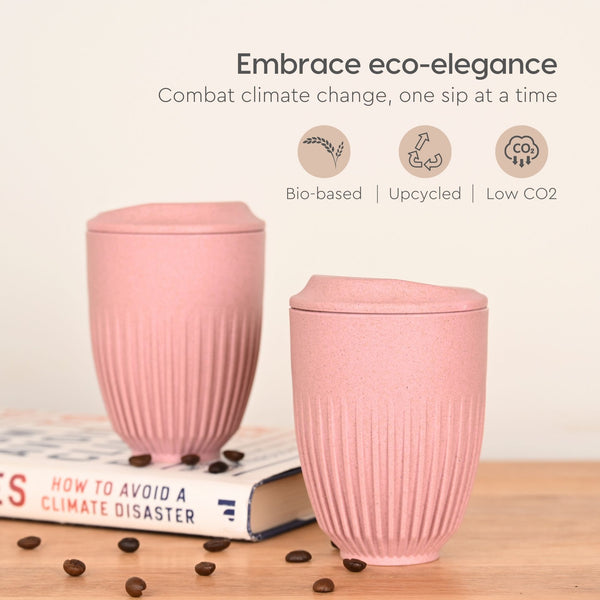 Retro Coffee Mug with Lid – Set of 4 | 350 ml