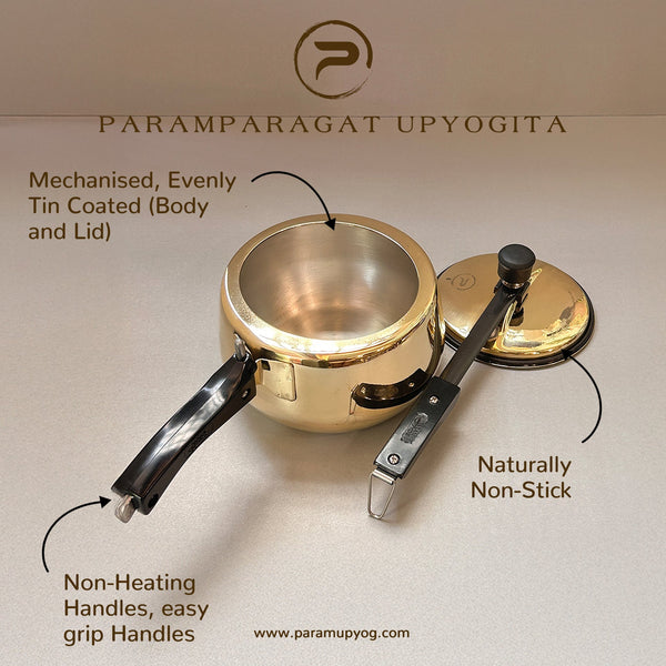 Paramparagat Upyogita Chaitanya Anant Brass Pressure Cooker 3 Liters