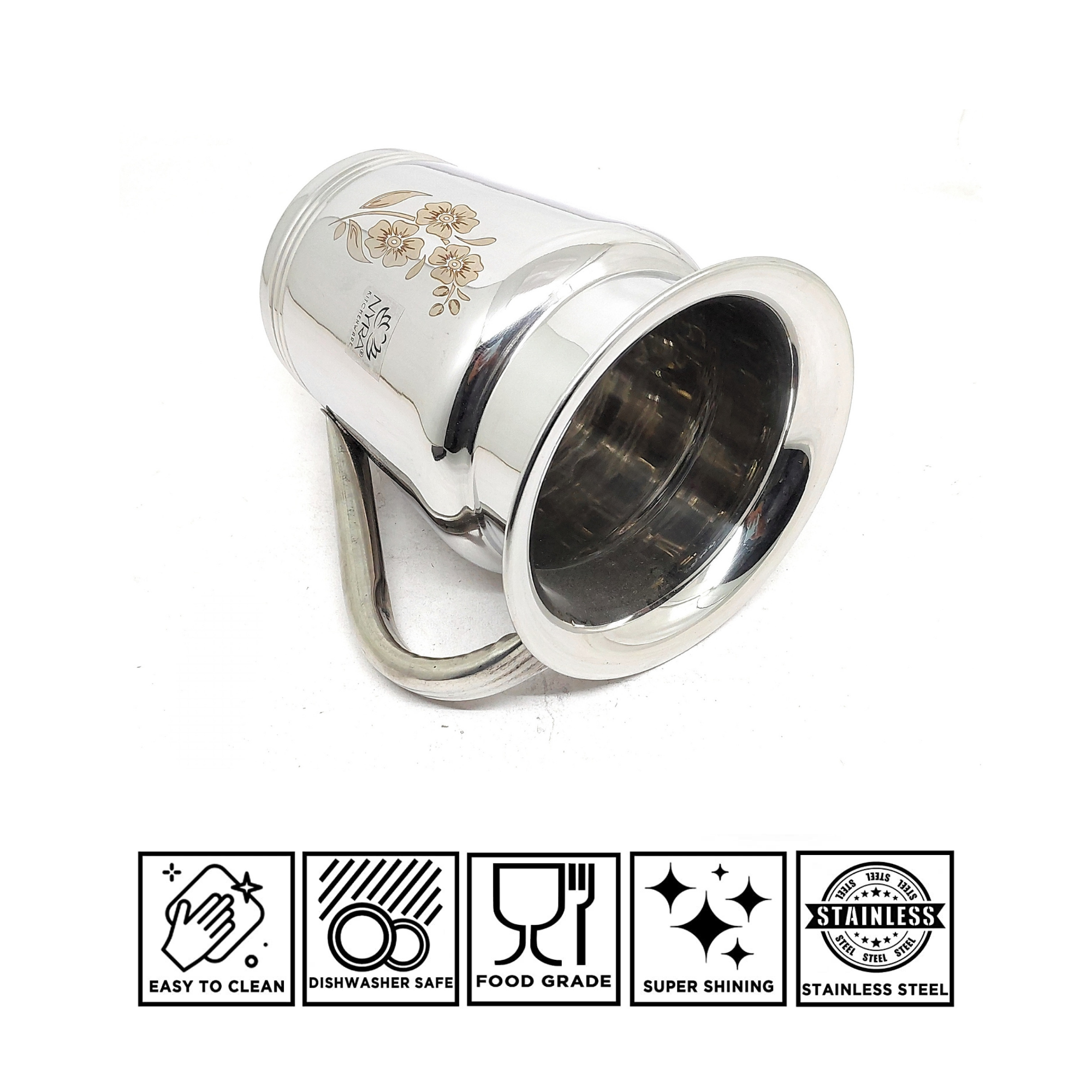 Stainless Steel Floral Lazer Jug 