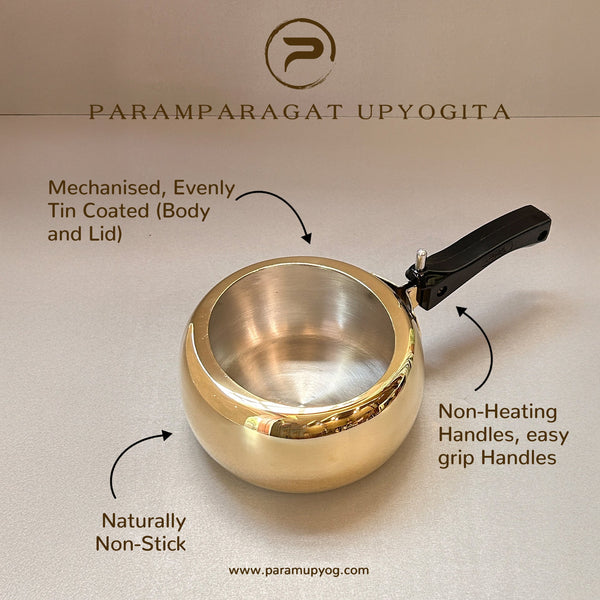 Paramparagat Upyogita Chaitanya Anant Brass Pressure Cooker 2 Liters