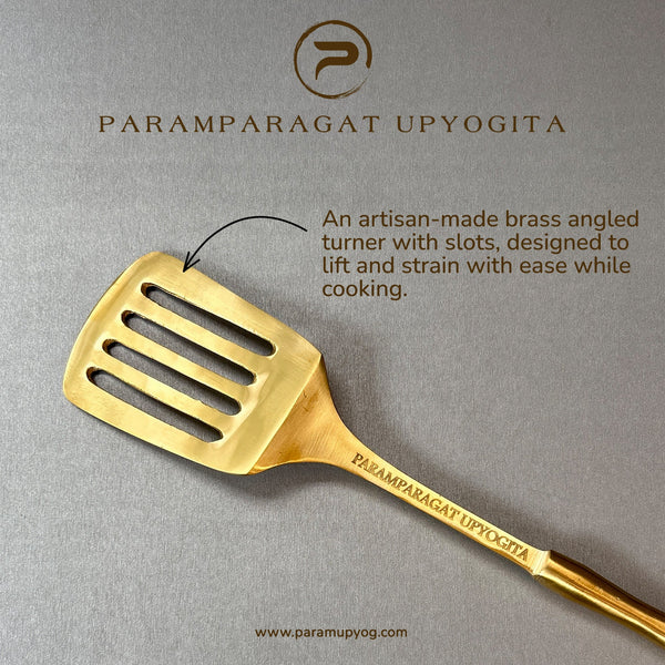 Paramparagat Upyogita Brass Angled Slotted Turner