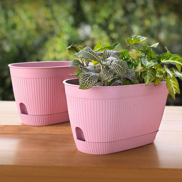 Eha Earth Friendly Eva 11.5 inch Pack of 2 | Self Watering Pots for Plants
