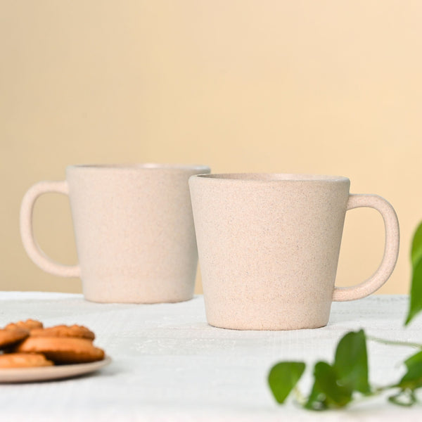 Earth friendly Majestic Mug 375 ml set of 2 | Eha Unbreakable mugs Made with Rice Husk & Bamboo Fibers