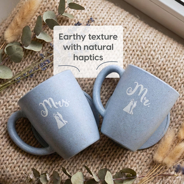 Earth Friendly Mr & Mrs Coffee Mugs For Couple | 300 ml
