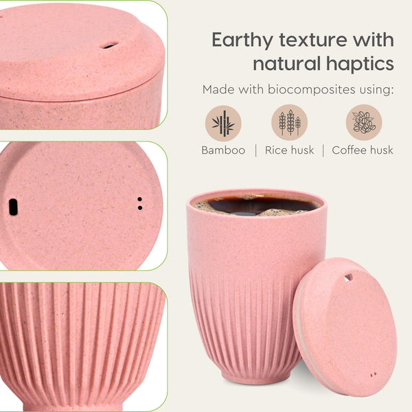 Retro Coffee Mug with Lid – Set of 4 | 350 ml