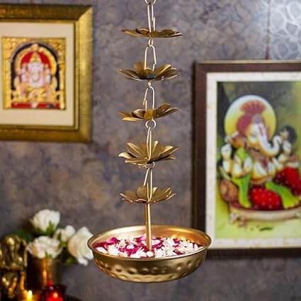 Beautiful Handcrafted Decorative Diya Rangoli Bowls for Floating Flowers with T- Light Candles | Tea Light Candle Holder for Diwali & Navratri Metal Height (30 Inch)