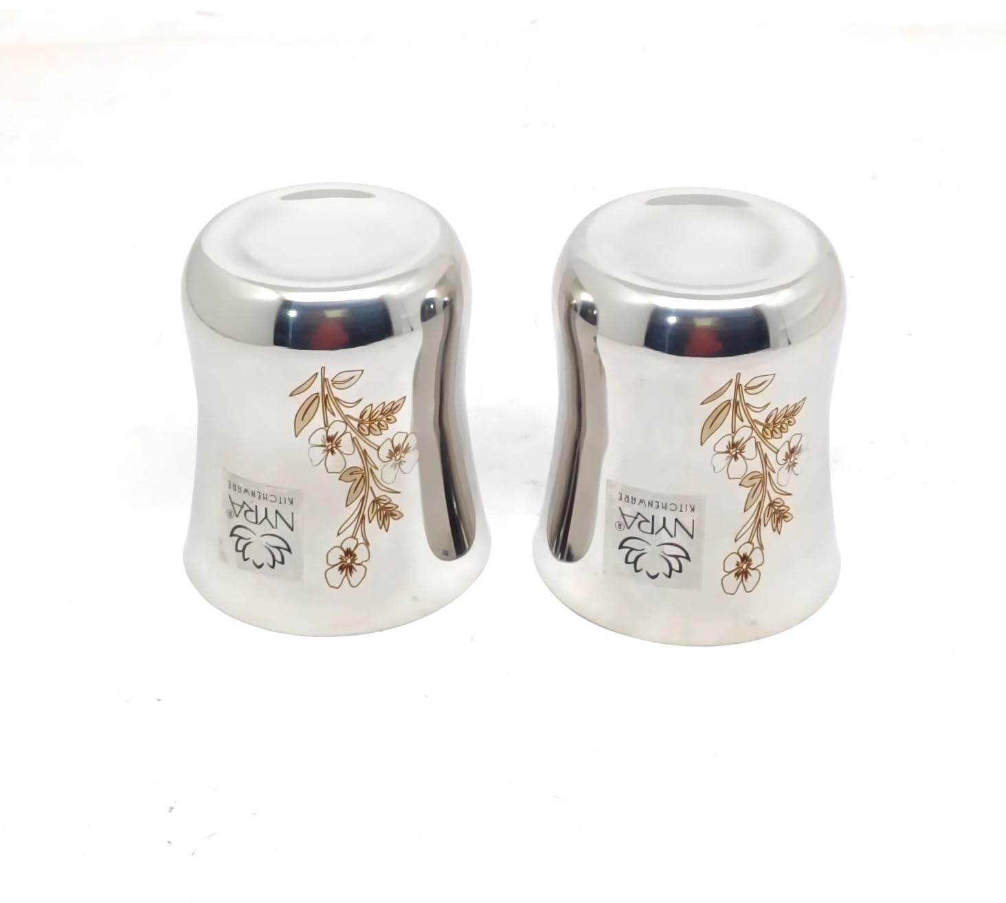  Steel Laser-Printed Goblet Glass Set