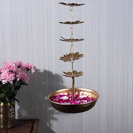 Beautiful Handcrafted Decorative Diya Rangoli Bowls for Floating Flowers with T- Light Candles | Tea Light Candle Holder for Diwali & Navratri Metal Height (30 Inch)
