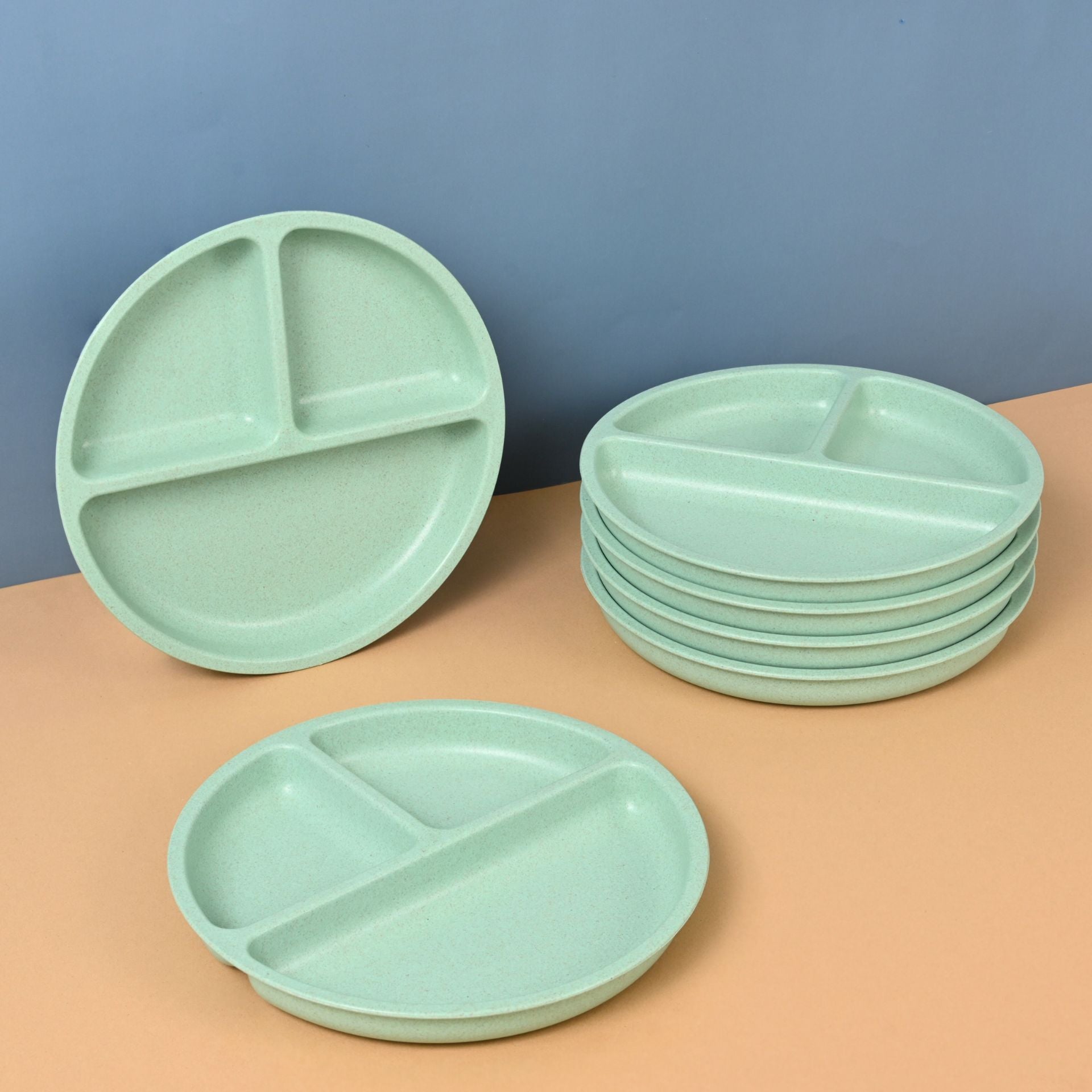 Earth-Friendly Round 3 Partition Plates for Kids | Set of 6