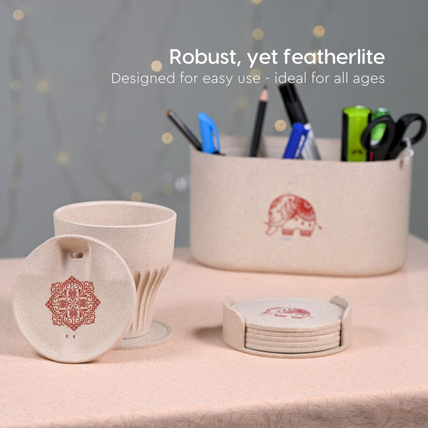 Earth Friendly Gifts | Mandala Printed Mug and Coasters Set