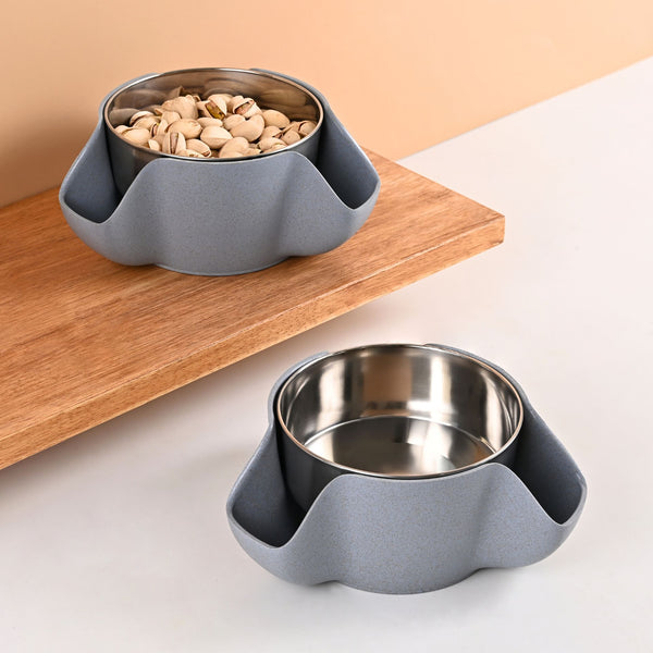 Earth Friendly Double Dish Pistachio Serving Bowls | Set of 2