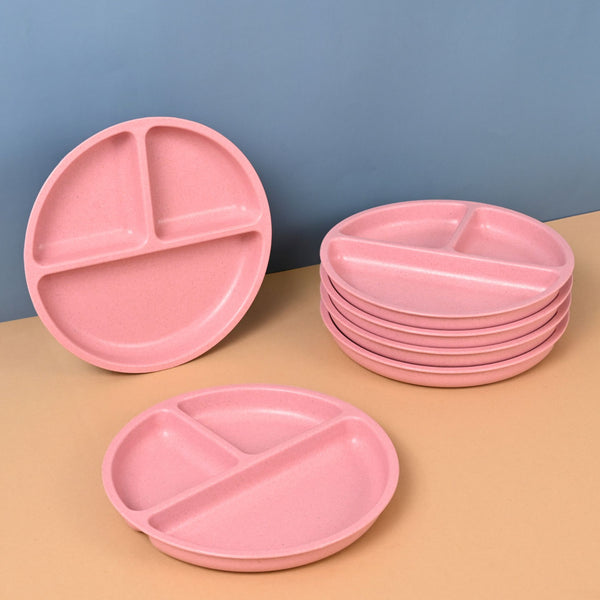 Earth-Friendly Round 3 Partition Plates for Kids | Set of 6