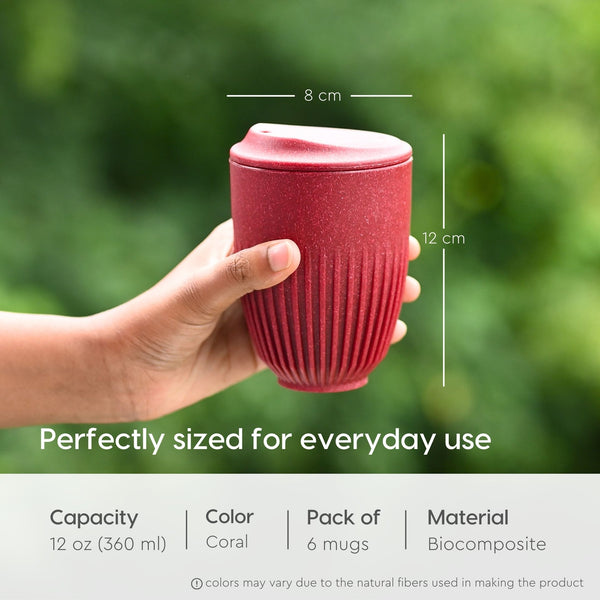 Retro Coffee Mug with Lid – Set of 2 | 350 ml