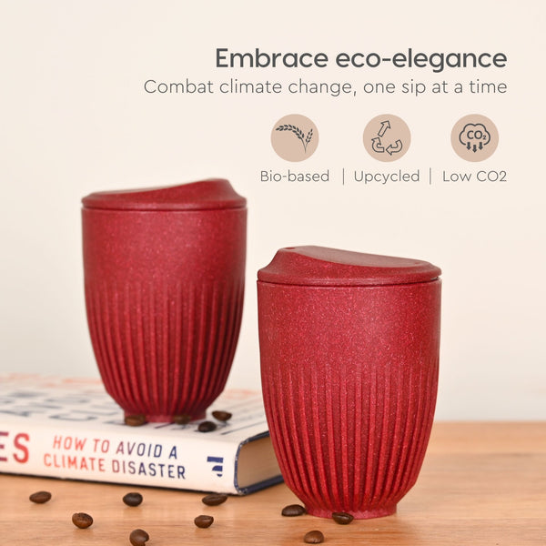 Retro Coffee Mug with Lid – Set of 2 | 350 ml