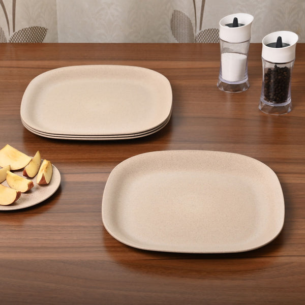 Eha Set of 4 Earth-Friendly Square Dinner Plates | 11 inch
