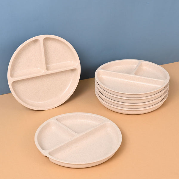 Earth-Friendly Round 3 Partition Plates for Kids | Set of 6