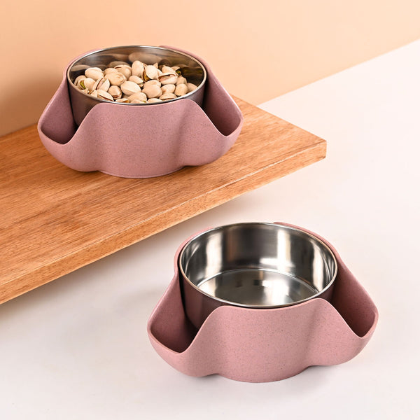 Earth Friendly Double Dish Pistachio Serving Bowls | Set of 2