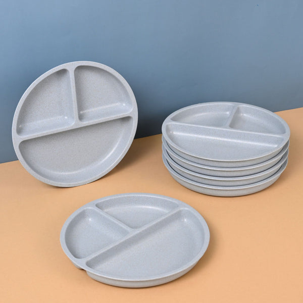 Earth-Friendly Round 3 Partition Plates for Kids | Set of 6