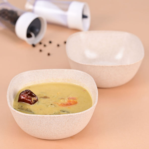 Soup Bowl 300 ml set of 2 | Earth friendly Unbreakable bowls Made with Bamboo Fibers & Rice Husk Fiber