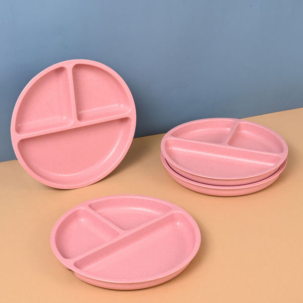 Earth-Friendly Round 3 Partition Plates for Kids | Set of 4