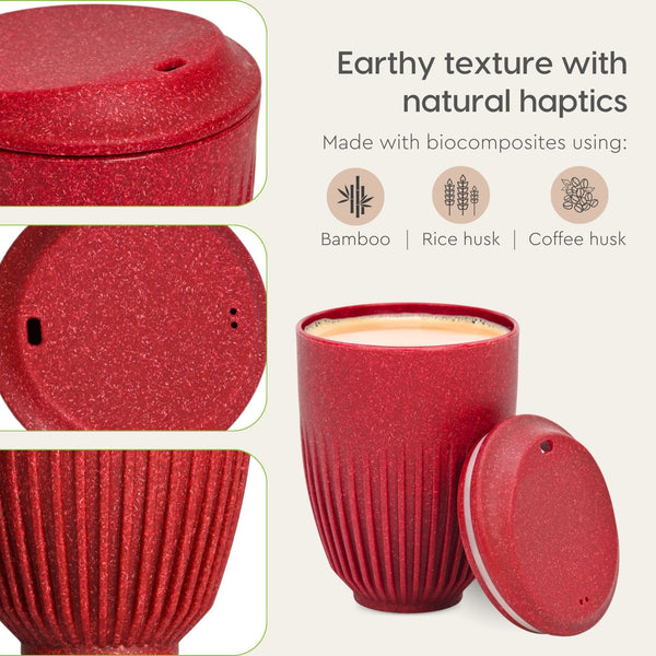 Retro Coffee Mug with Lid – Set of 2 | 350 ml