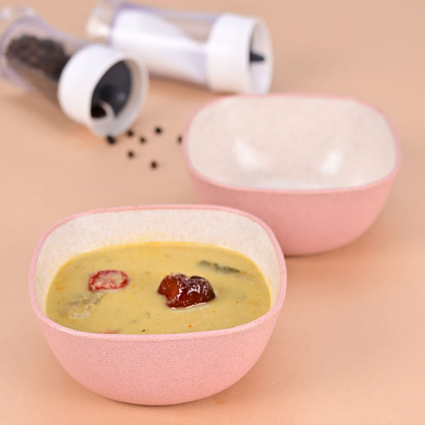 Soup Bowl 300 ml set of 2 | Earth friendly Unbreakable bowls Made with Bamboo Fibers & Rice Husk Fiber