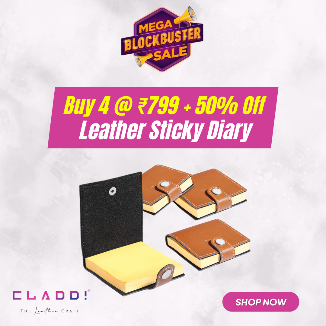 4 Leather Sticky Diary- Best Seller