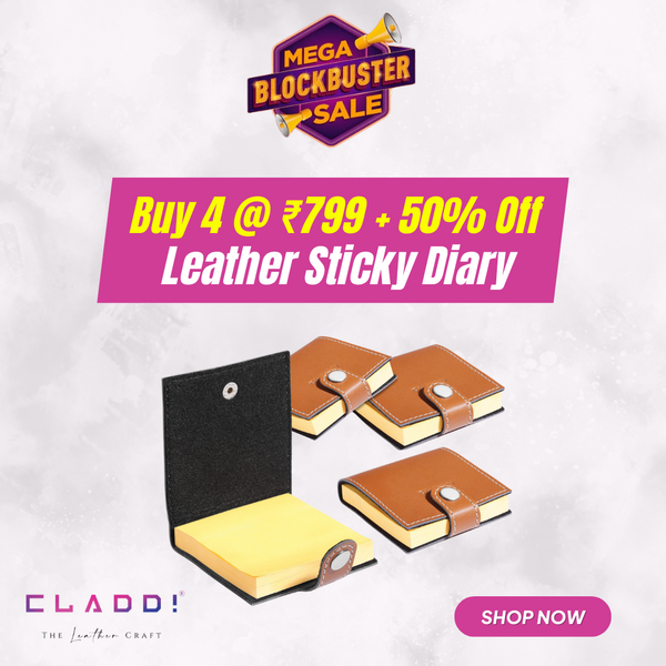 4 Leather Sticky Diary- Best Seller
