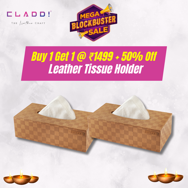 Luury Leather Tissue Box- Buy 1 Get 1